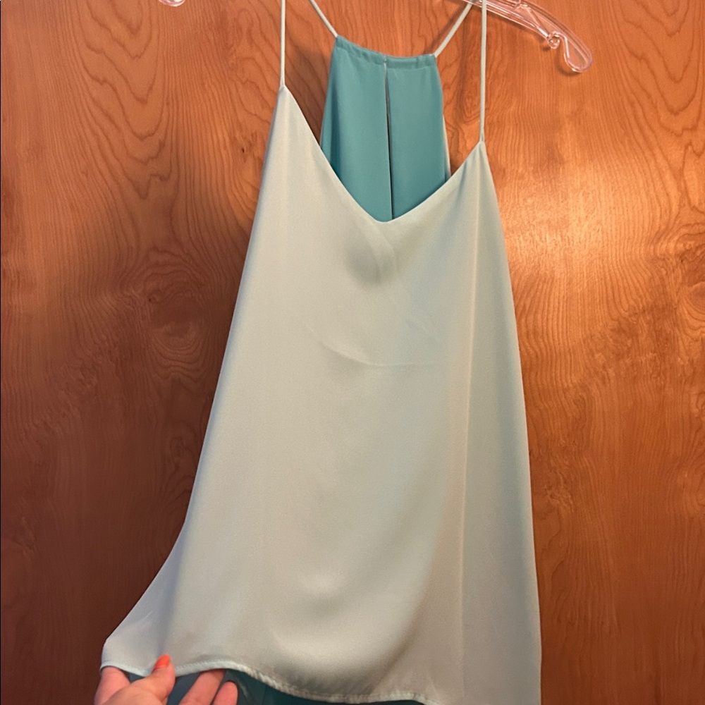 Express Teal and Cream Camisole Top